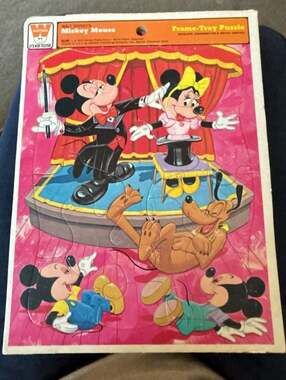 Vintage Whitman Walt Disney Mickey Mouse Frame-Tray Puzzle, 8.5 x 11 inches